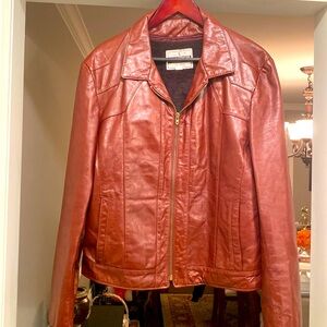 Vintage Samber Men’s Leather Jacket, Mahogany/Brown. Medium